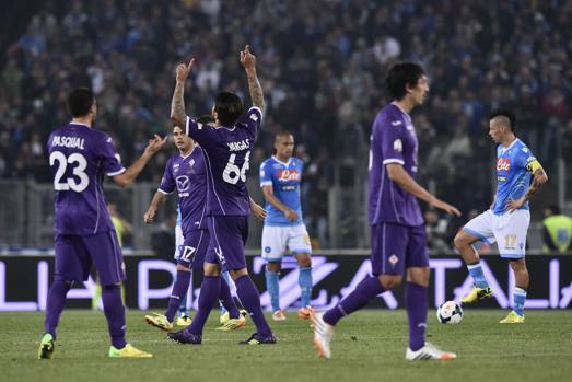 Al 28&#39; del primo tempo la Fiorentina accorcia con Vargas: 2.-1. LaPresse